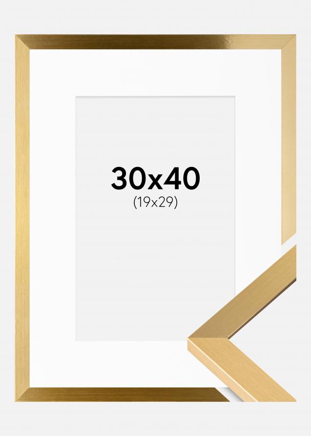 Ram med passepartou Frame Selection Gold 30x40 cm - Picture Mount White 20x30 cm
