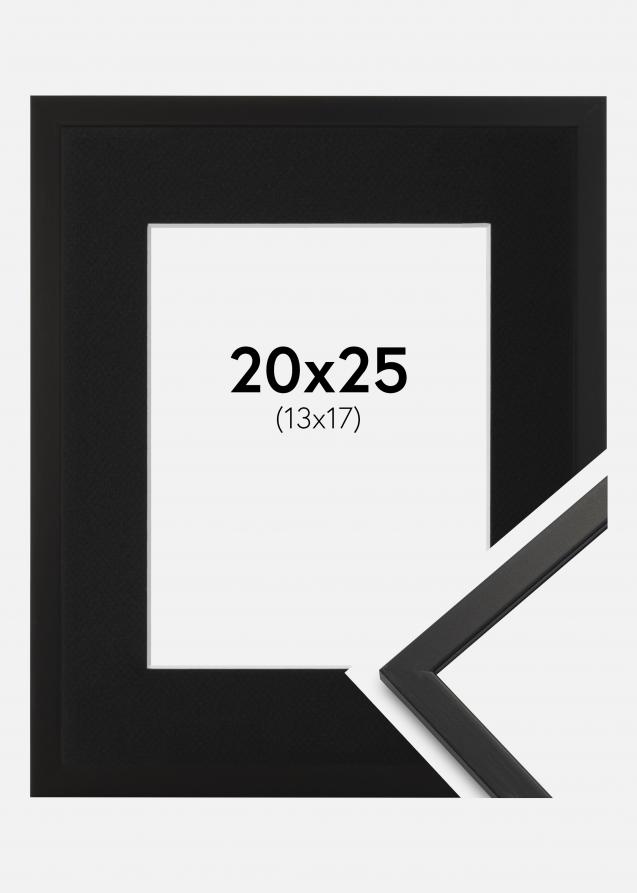 Ram med passepartou Frame Edsbyn Black 20x25 cm - Picture Mount Black 14x18 cm
