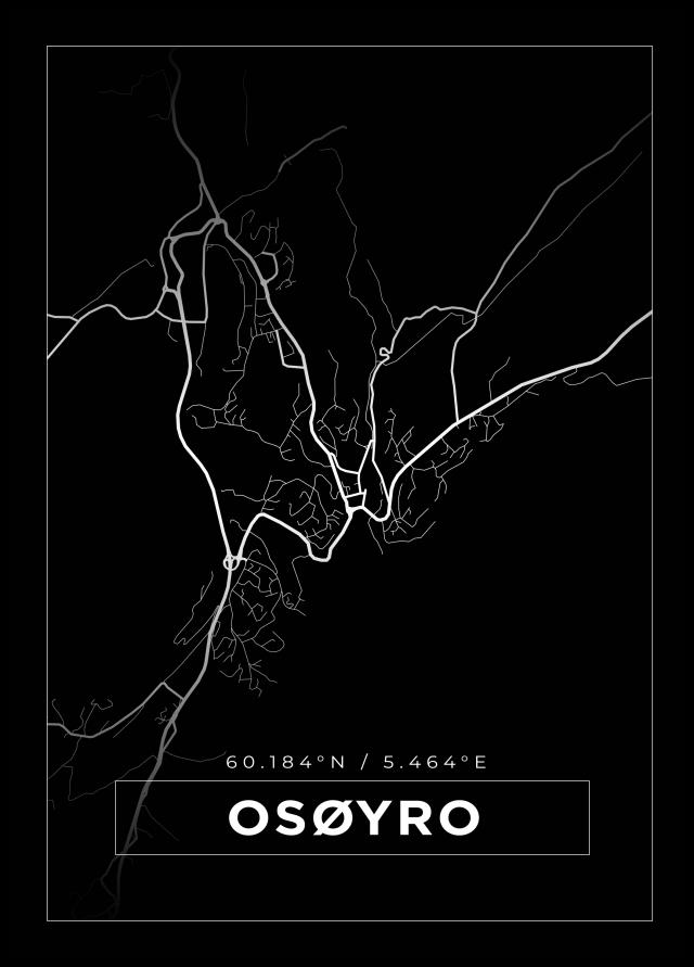 Bildverkstad Map - Osøyro - Black Poster