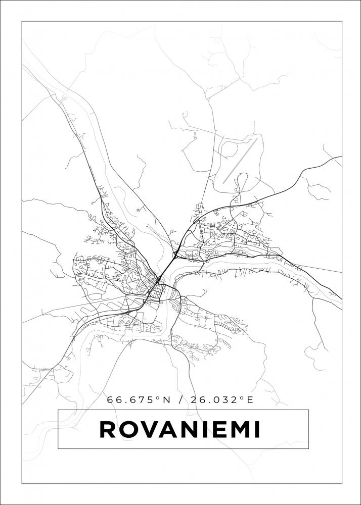Bildverkstad Map - Rovaniemi - White Poster