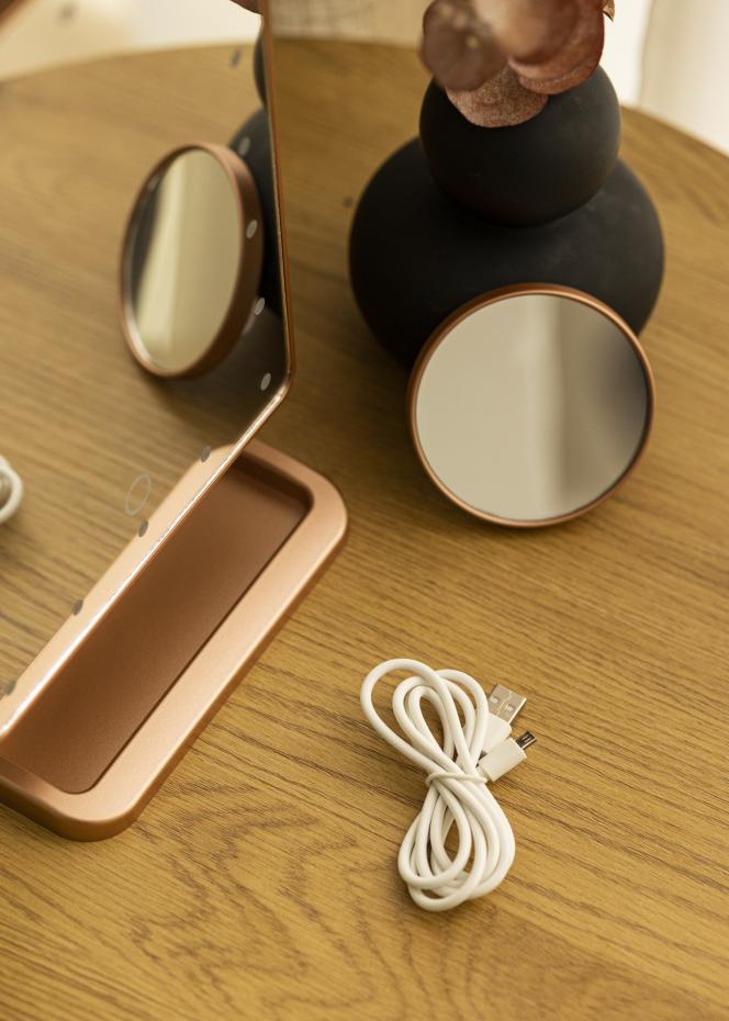 KAILA KAILA Make-up Mirror LED with Bluetooth Speaker Rose Gold 18x30 cm