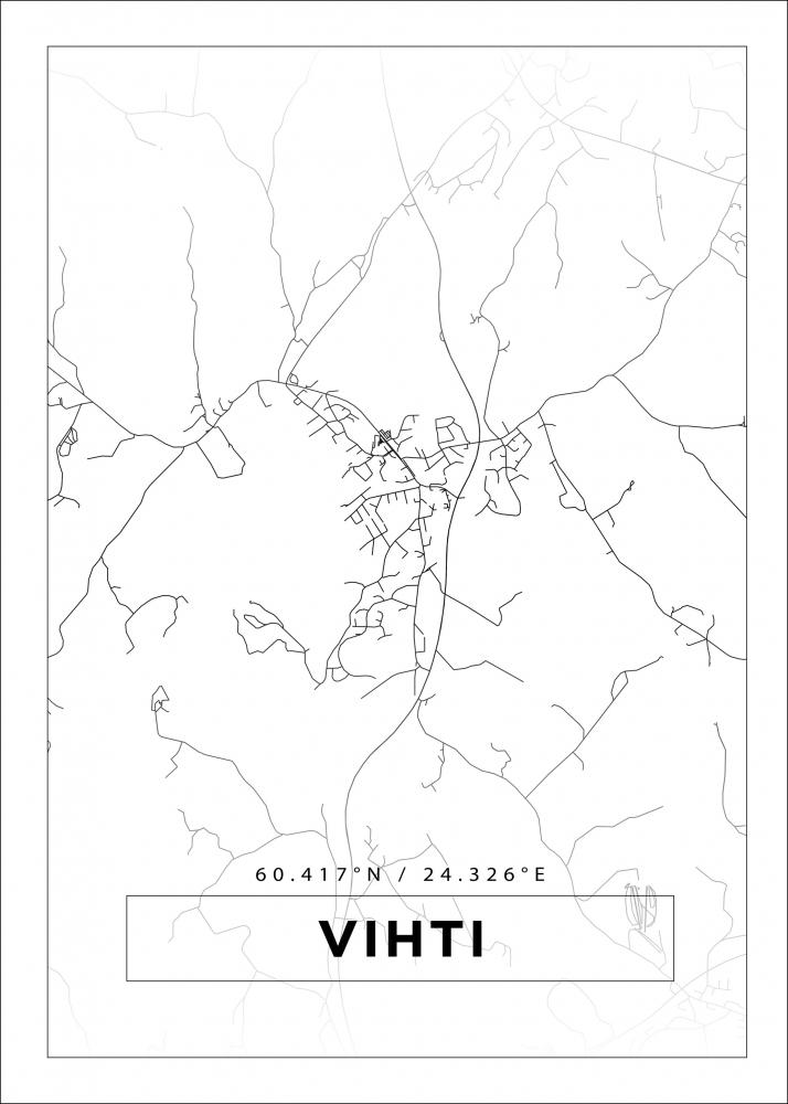Bildverkstad Map - Vihti - White Poster