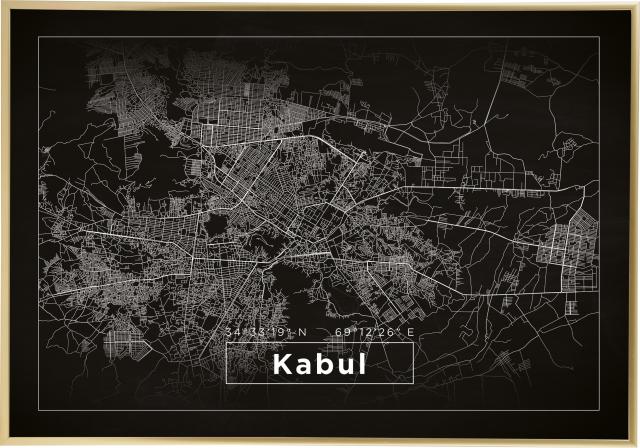 Bildverkstad Map - Kabul - Black Poster