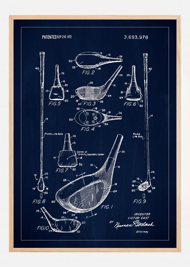 Bildverkstad Patent Print - Golf Club - Blue Poster