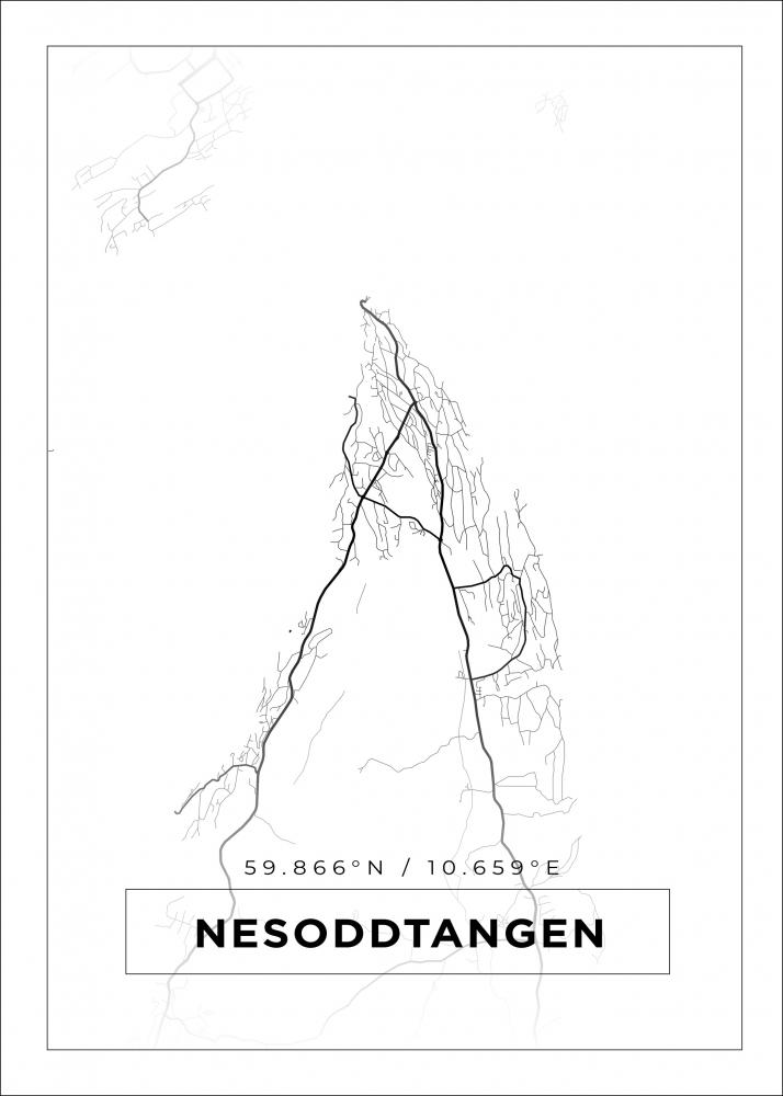 Bildverkstad Map - Nesoddtangen - White Poster