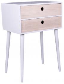 House Nordic Bedside table Rimini 32x45 cm - White/Wood