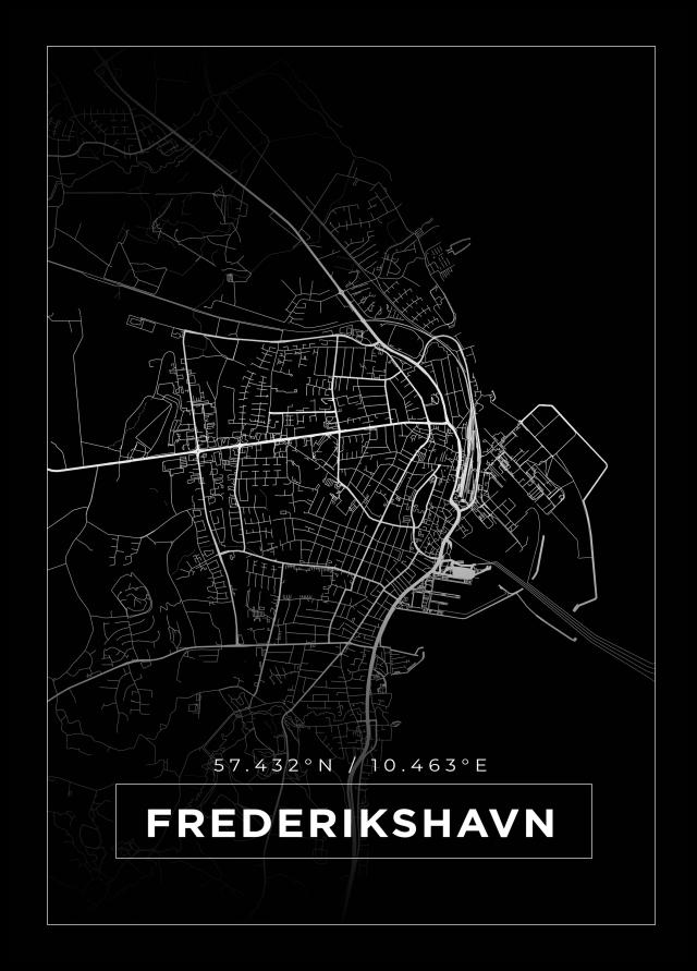 Bildverkstad Map - Frederikshavn - Black Poster