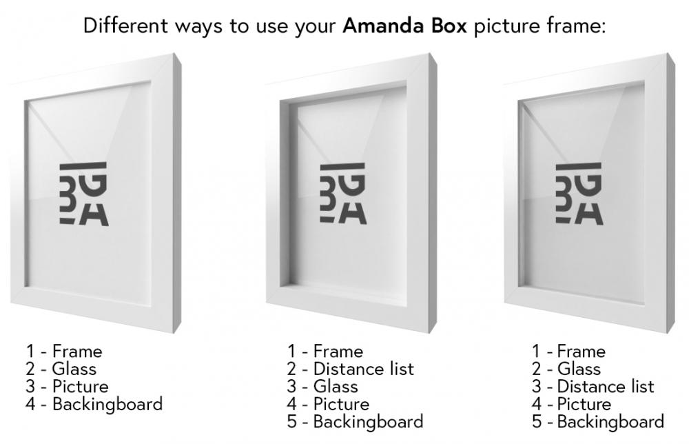 Artlink Frame Amanda Box Acrylic Glass White 27x40 inches (68.58x101.6 cm)