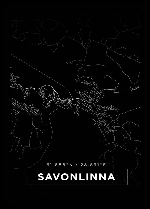 Bildverkstad Map - Savonlinna - Black Poster