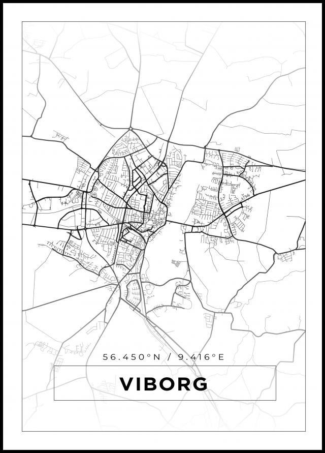 Bildverkstad Map - Viborg - White Poster