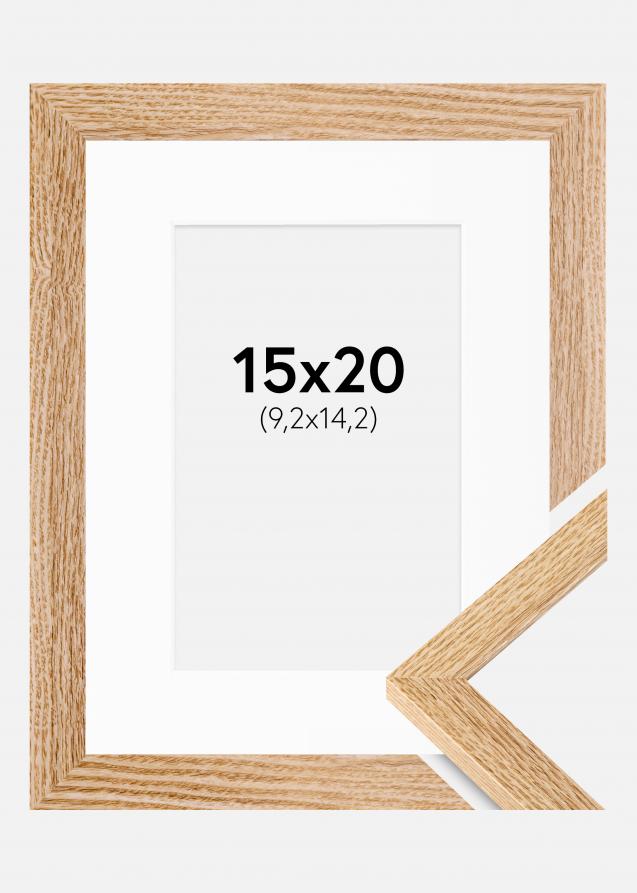 Ram med passepartou Frame Selection Oak 15x20 cm - Picture Mount White 4x6 inches