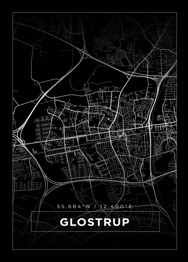 Bildverkstad Map - Glostrup - Black Poster