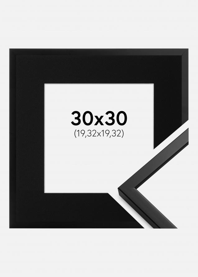 Ram med passepartou Frame Oslo Black 30x30 cm - Picture Mount Black 8x8 inches