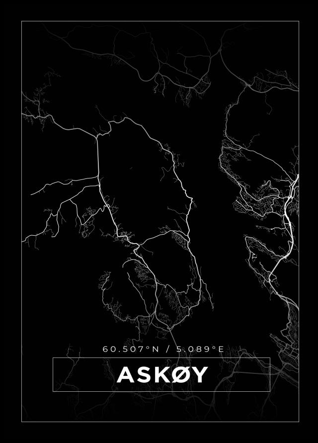 Bildverkstad Map - Askøy - Black Poster