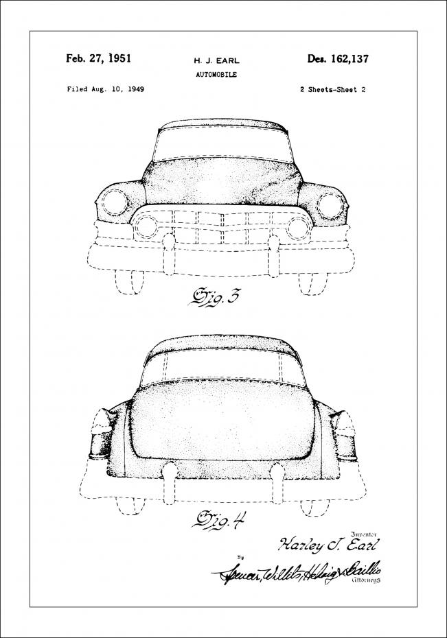 Bildverkstad Patent drawing - Cadillac II Poster