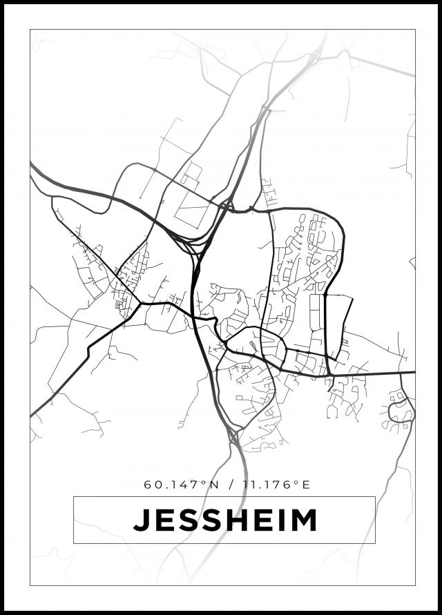 Bildverkstad Map - Jessheim - White Poster