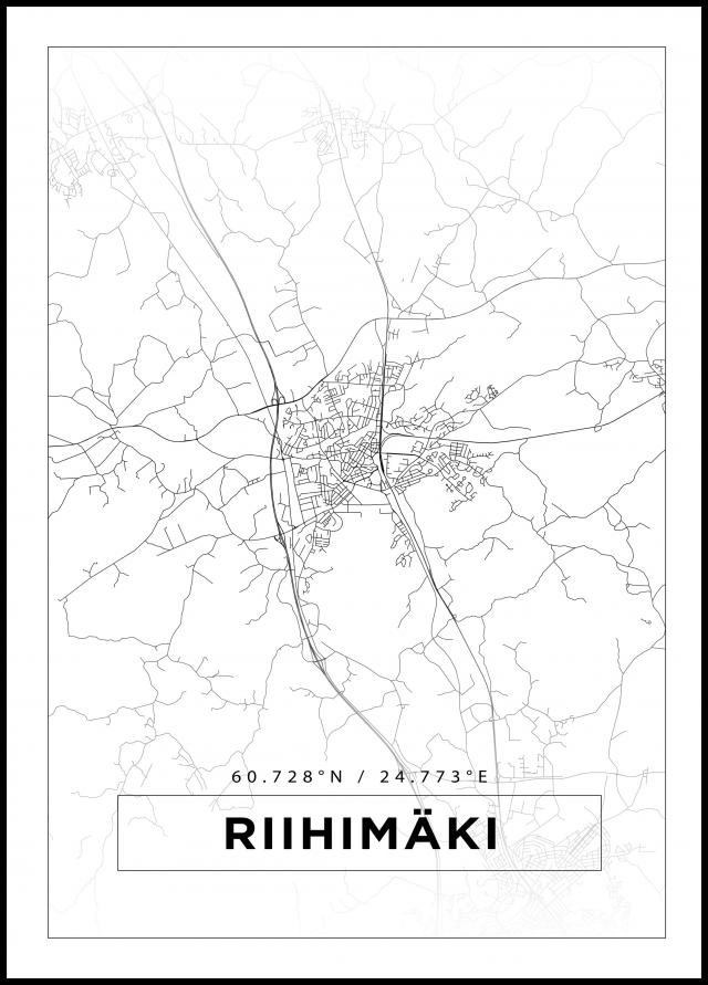 Bildverkstad Map - Riihimäki - White Poster