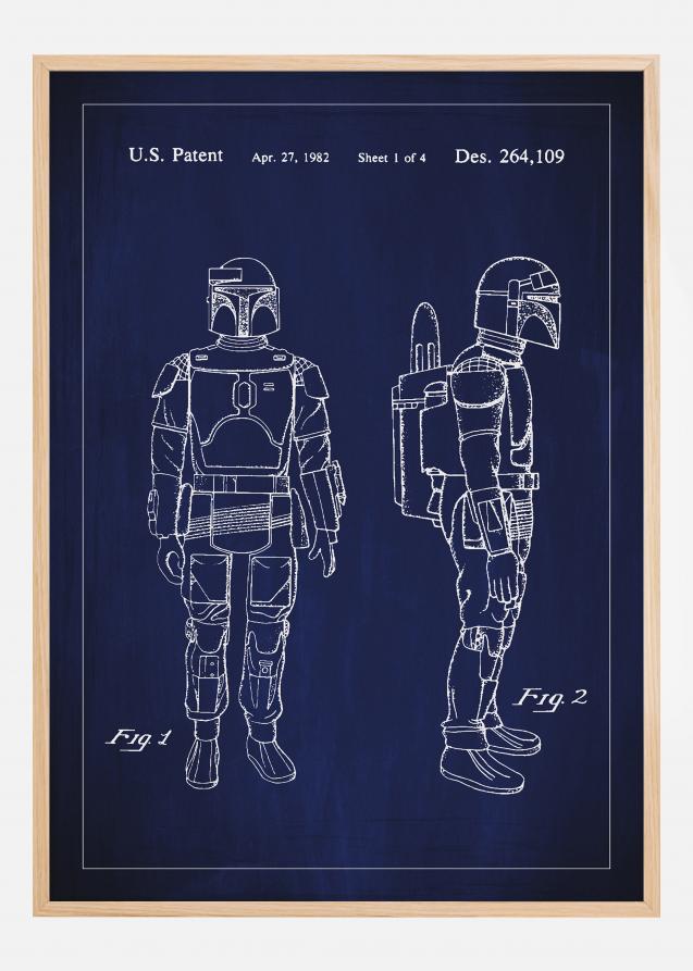 Bildverkstad Patent drawing - Star Wars - Boba Fett - Blue Poster