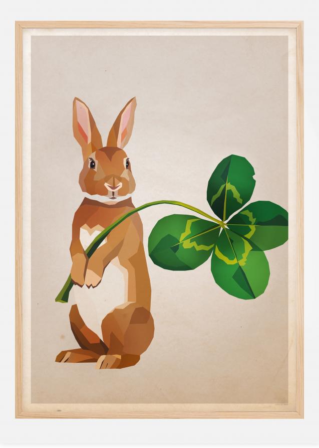 Bildverkstad Rabbit with clover Poster