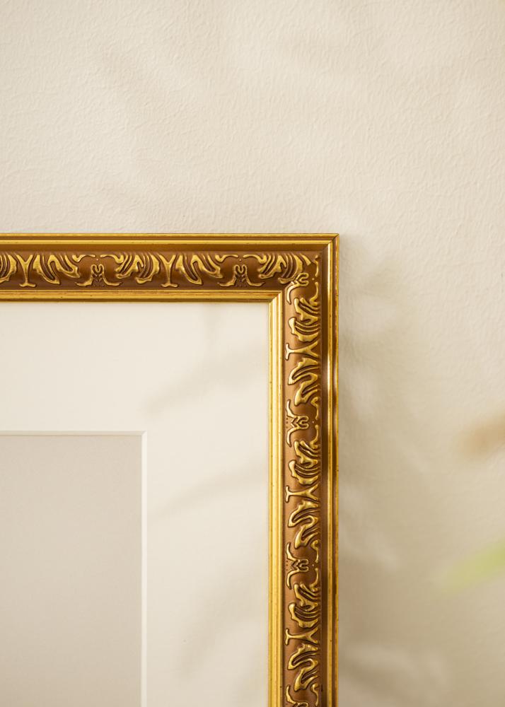 BGA Frame Swirl Acrylic Glass Gold 60x80 cm