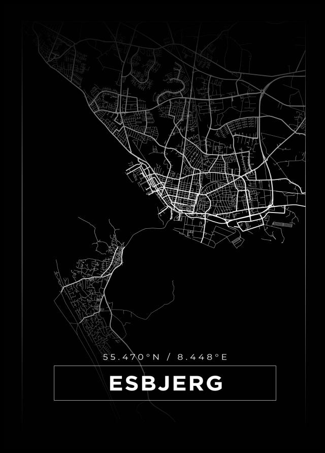 Bildverkstad Map - Esbjerg - Black Poster