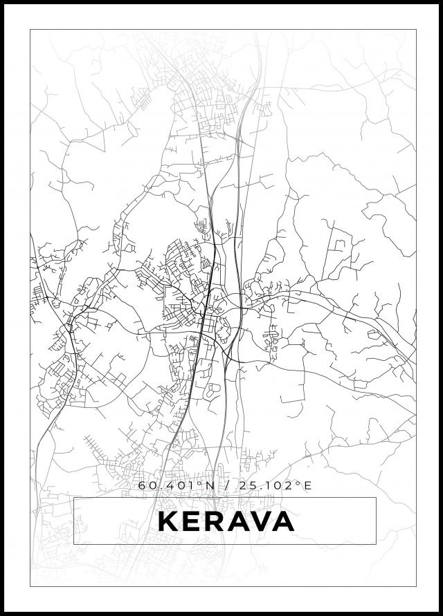 Bildverkstad Map - Kerava - White Poster
