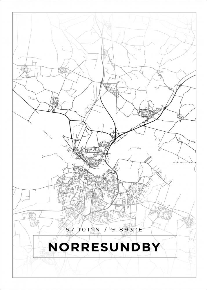 Bildverkstad Map - Norresundby - White Poster