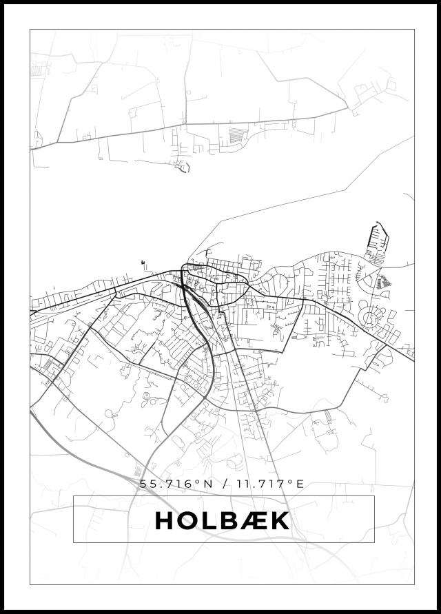 Bildverkstad Map - Holbæk - White Poster