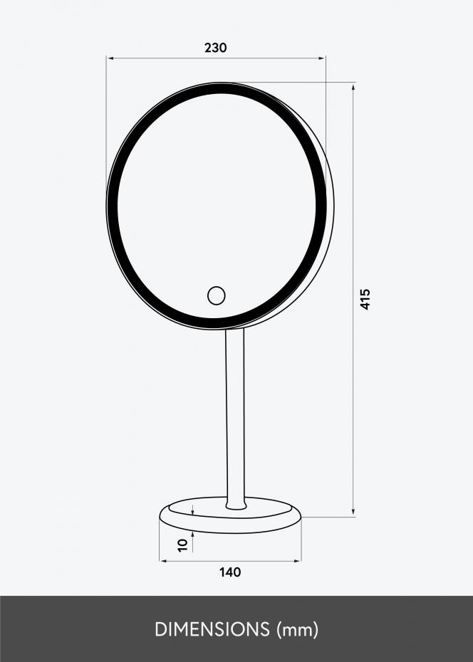 KAILA KAILA Make-up Mirror Pillar LED Magnifying 20 cm 