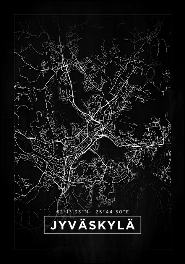 Bildverkstad Map - Jyväskylä - Black Poster