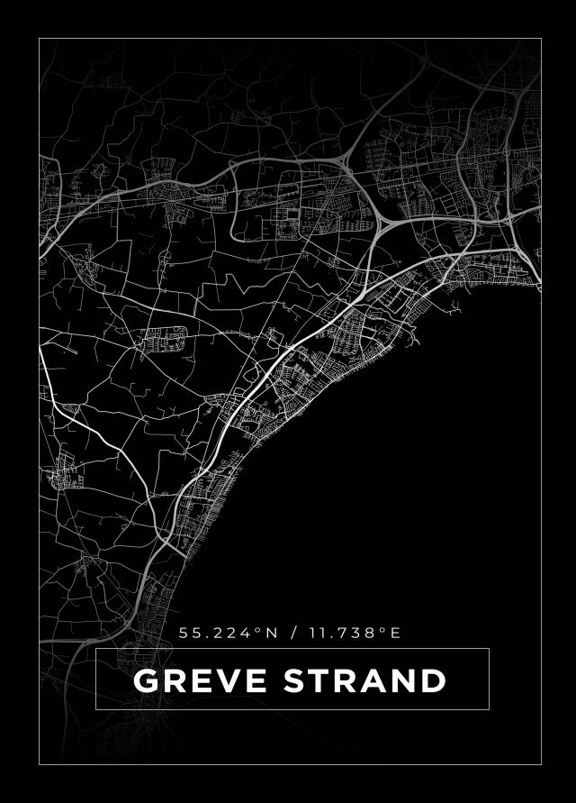 Bildverkstad Map - Greve Strand - Black Poster