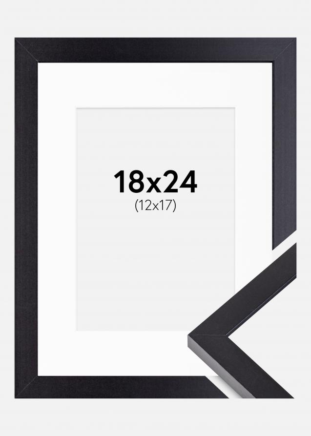 Ram med passepartou Frame Selection Black 18x24 cm - Picture Mount White 13x18 cm