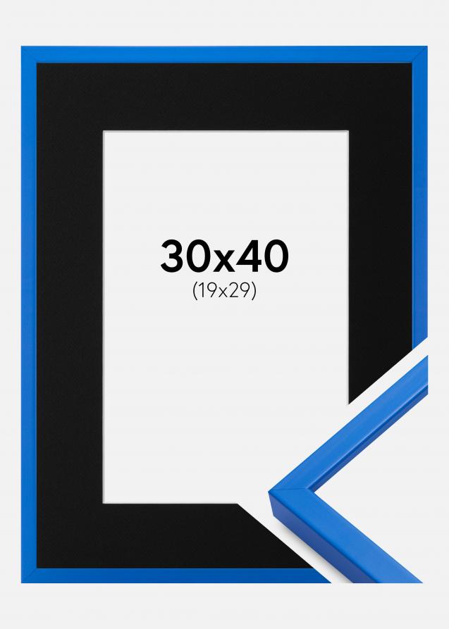 Ram med passepartou Frame E-Line Blue 30x40 cm - Picture Mount Black 20x30 cm
