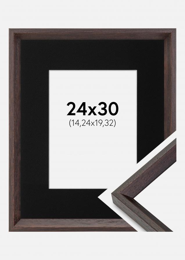Ram med passepartou Frame Globe Espresso 24x30 cm - Picture Mount Black 6x8 inches
