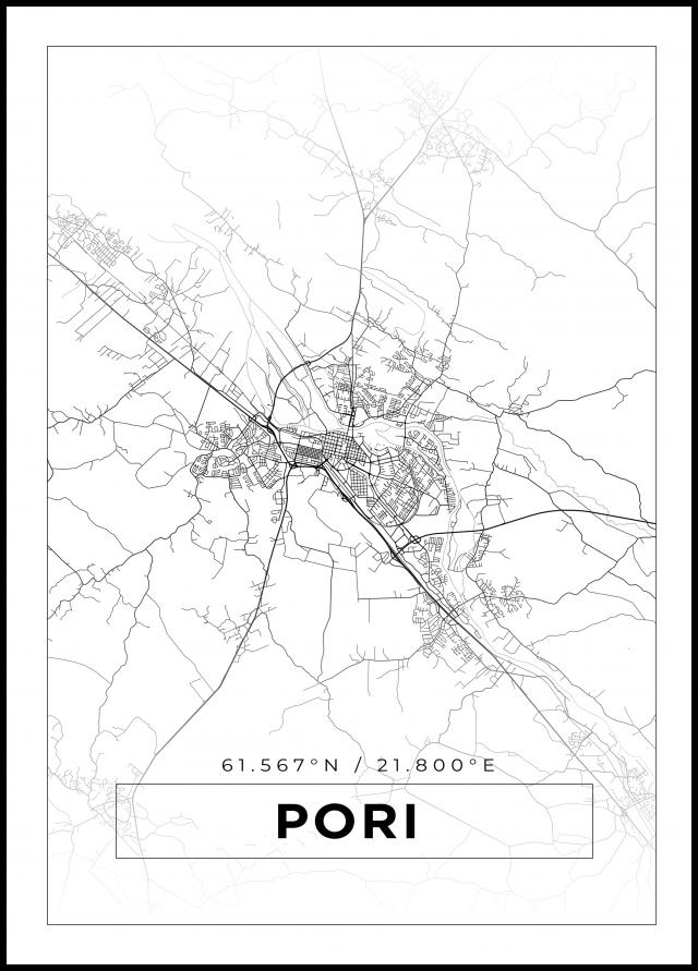 Bildverkstad Map - Pori - White Poster