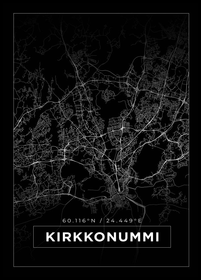 Bildverkstad Map - Kirkkonummi - Black Poster