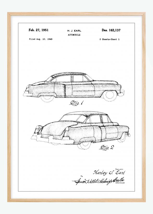 Bildverkstad Patent drawing - Cadillac I Poster
