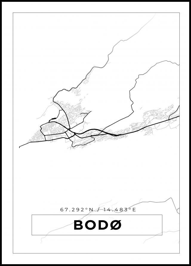 Bildverkstad Map - Bodø - White Poster