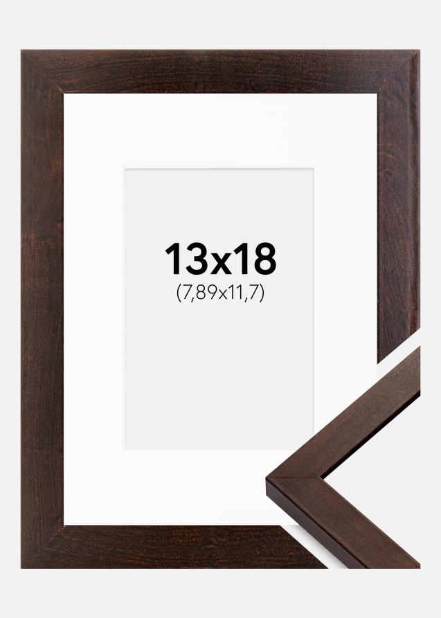 Ram med passepartou Frame Selection Walnut 13x18 cm - Picture Mount White 3.5x5 inches