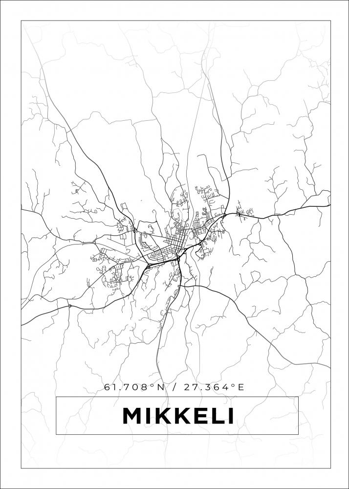 Bildverkstad Map - Mikkeli - White Poster