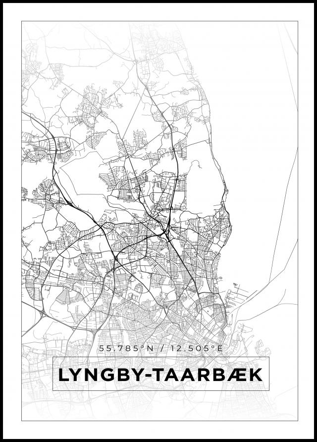 Bildverkstad Map - Lyngby-Taarbæk - White Poster