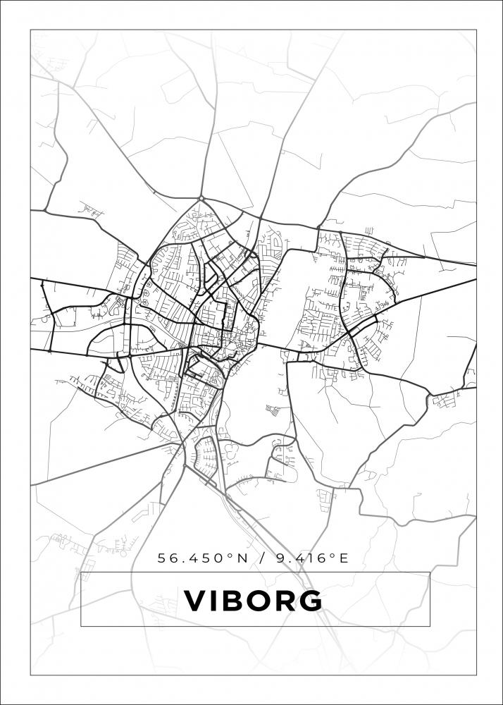 Bildverkstad Map - Viborg - White Poster