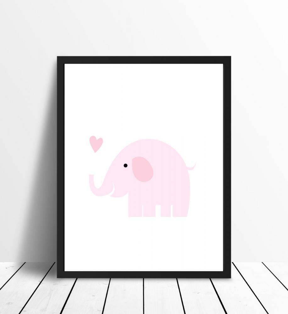 Bildverkstad Elephant Solo - Rose pink Poster
