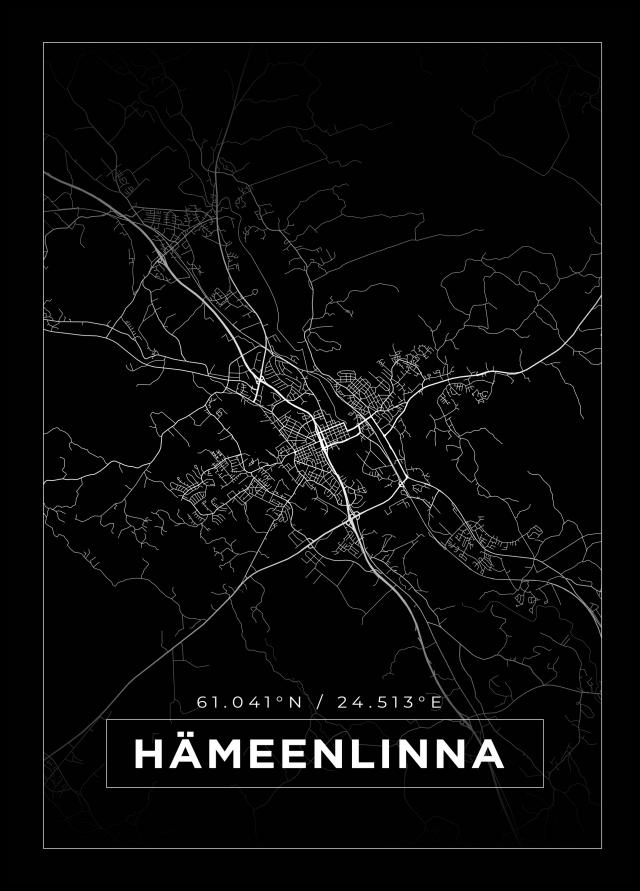 Bildverkstad Map - Hämeenlinna - Black Poster