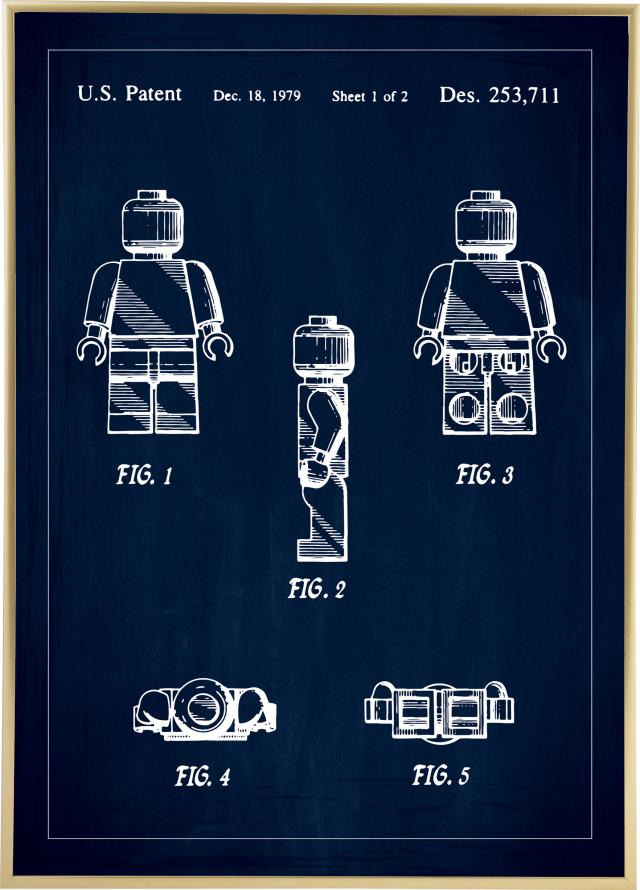 Lagervaror egen produktion Patent drawing - Lego I - Blue Poster