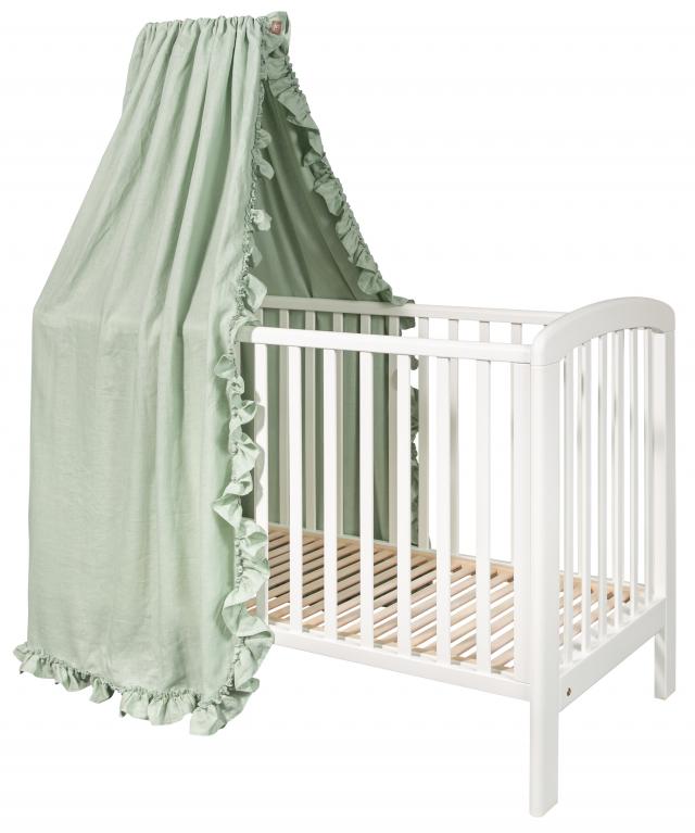 NG Baby Bed Canopy Ruffled - Sage Green 155x230 cm
