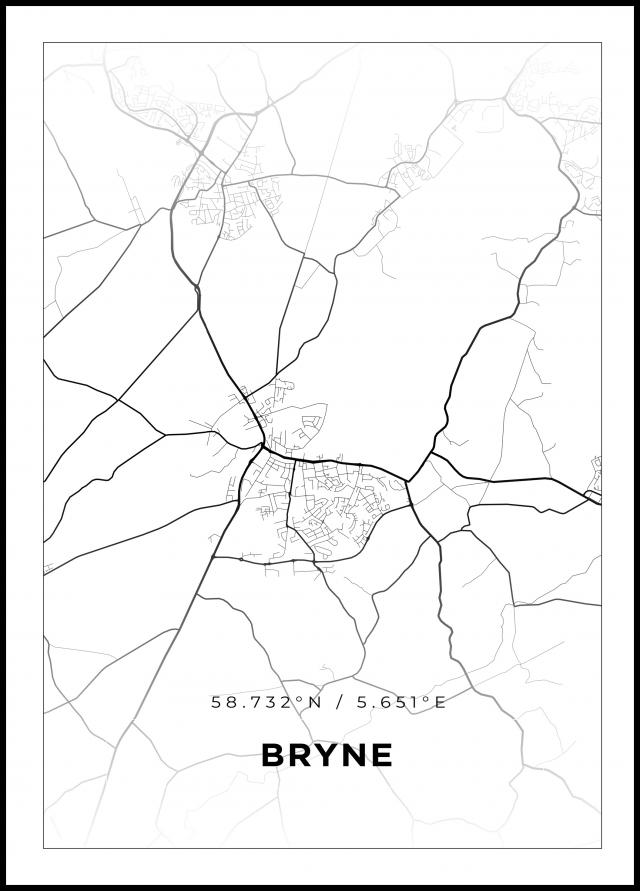 Bildverkstad Map - Bryne - White Poster
