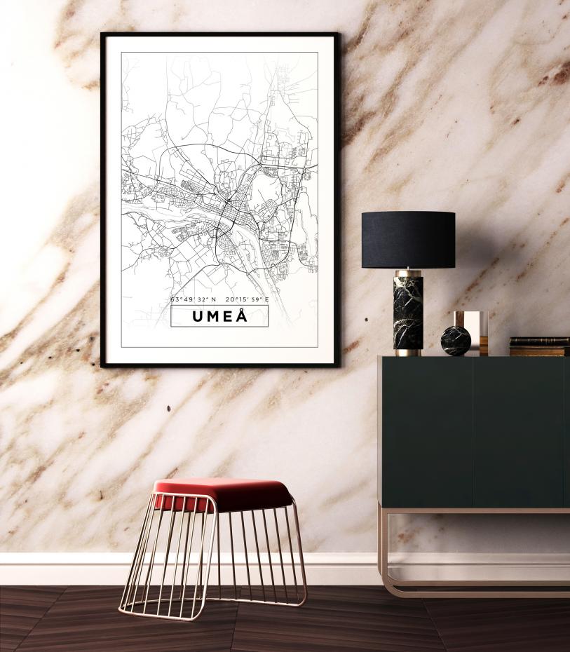 Bildverkstad Map - Ume - White Poster