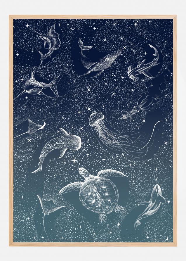 Bildverkstad Cosmic Ocean Turquoise Grad Poster