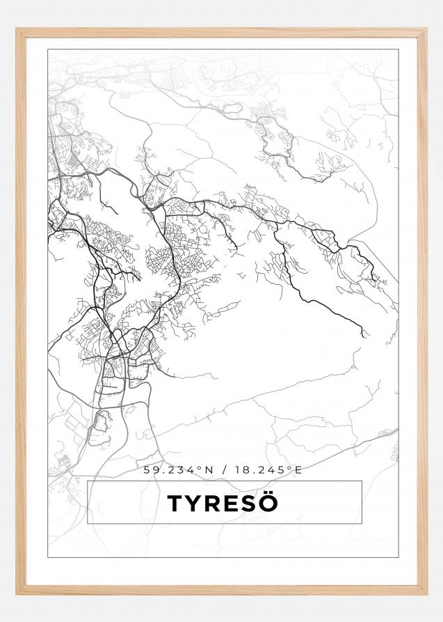 Bildverkstad Map - Tyresö - White Poster